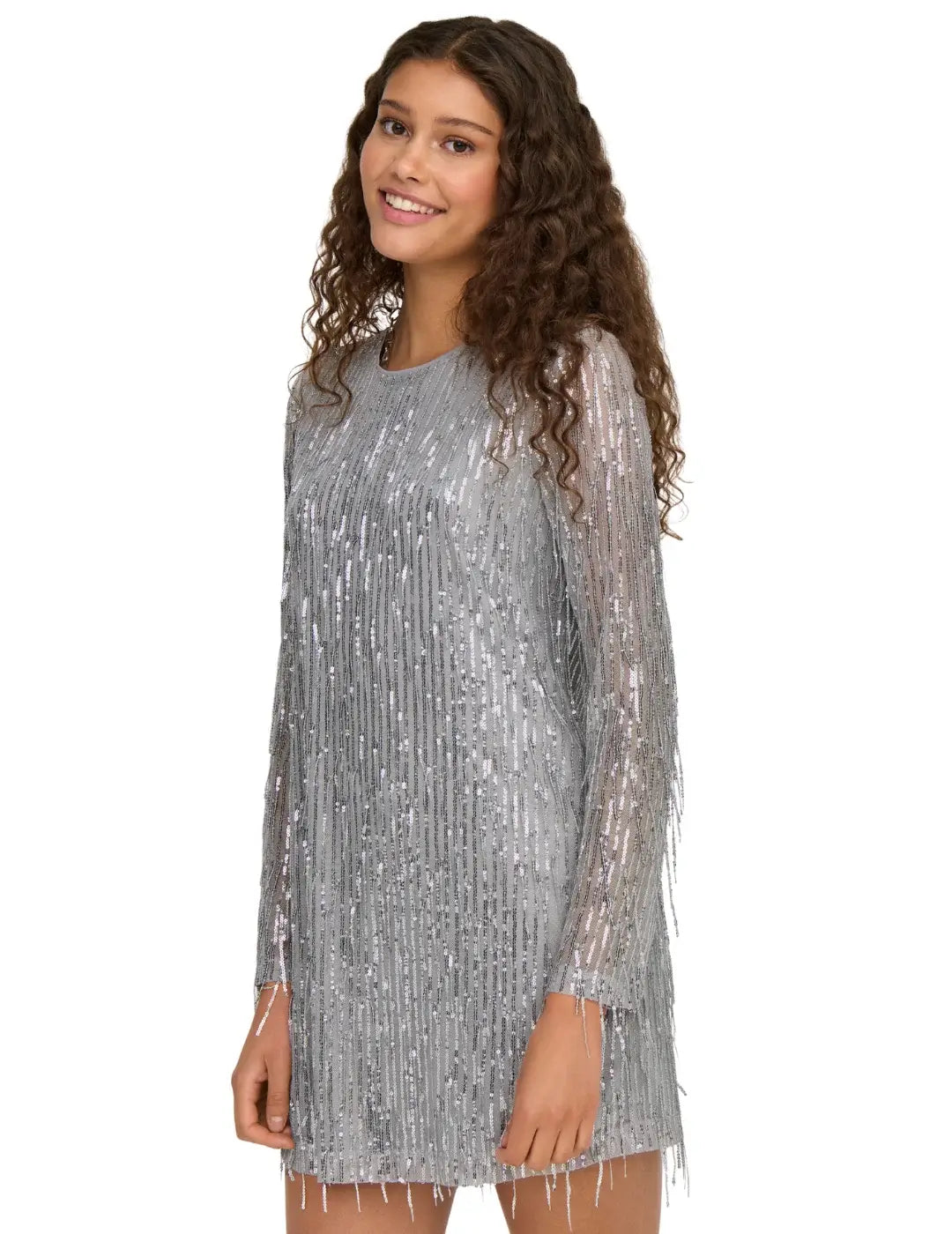 Vestido Fiesta ONLY Anika Plata | Bicos de Fío