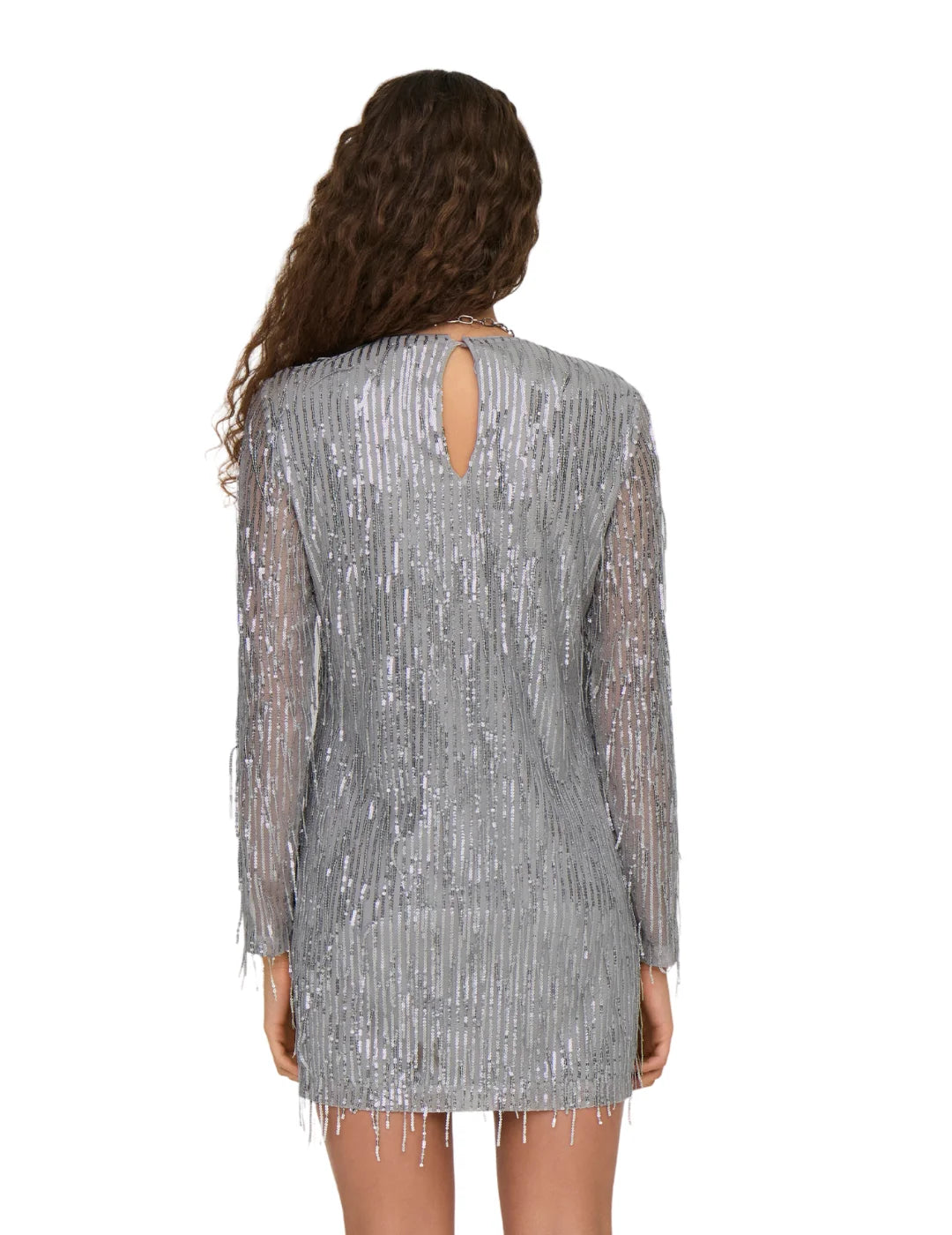 Vestido Fiesta ONLY Anika Plata | Bicos de Fío