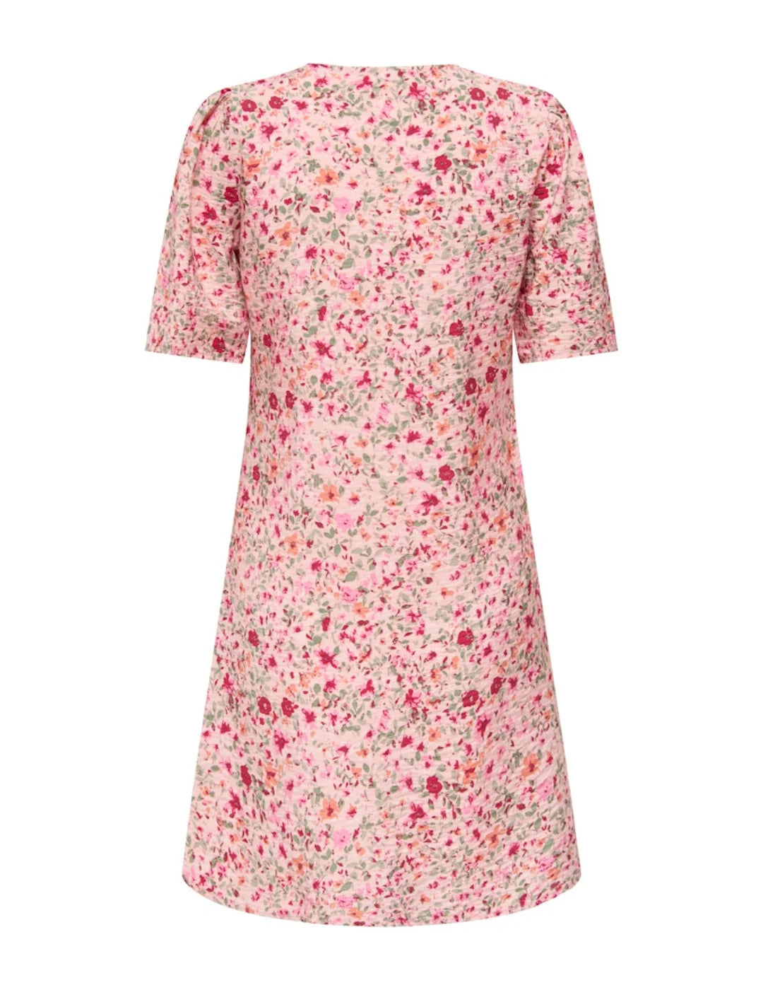 Vestido Corto JDY Carrie Rosa Flores Rojas | Bicos de Fío