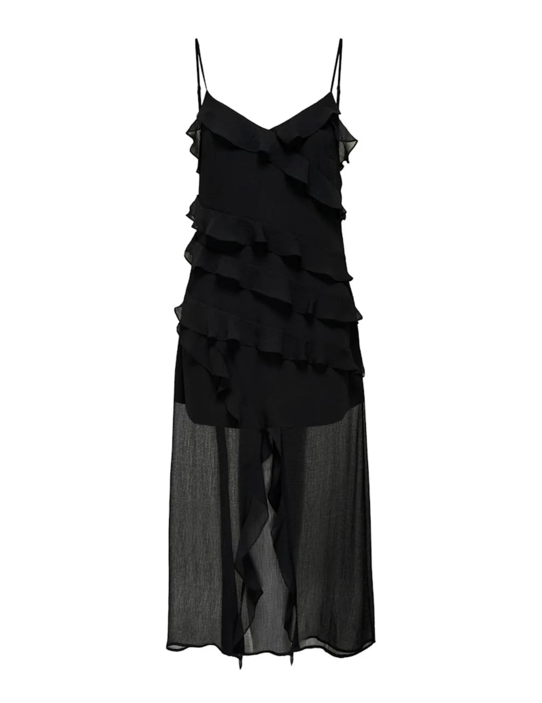 Vestido Volantes ONLY Sine Negro | Bicos de Fío