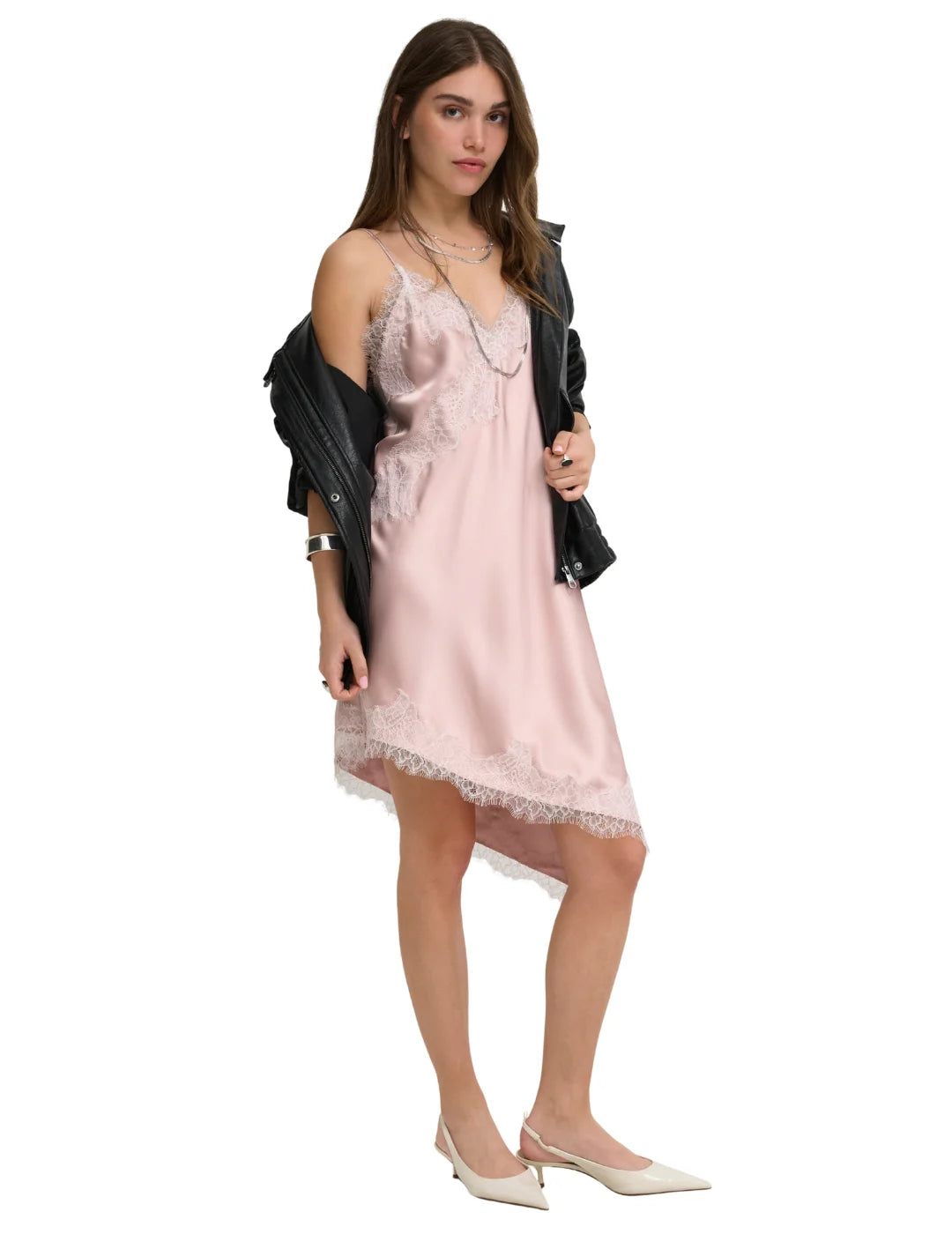 Vestido Corto Lencero ONLY Bella Rosa | Bicos de Fío