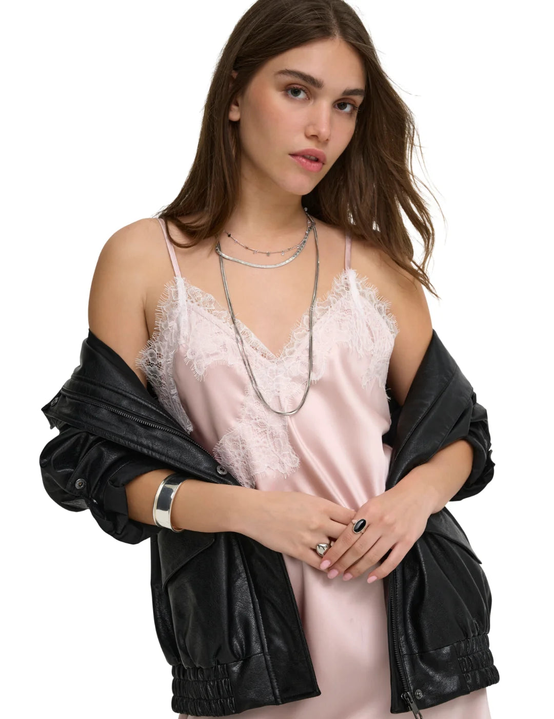 Vestido Corto Lencero ONLY Bella Rosa | Bicos de Fío