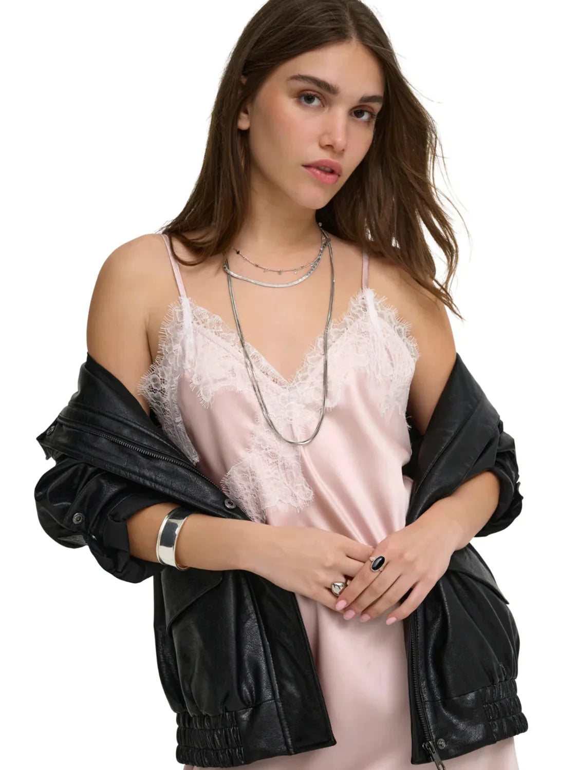 Vestido Corto Lencero ONLY Bella Rosa | Bicos de Fío