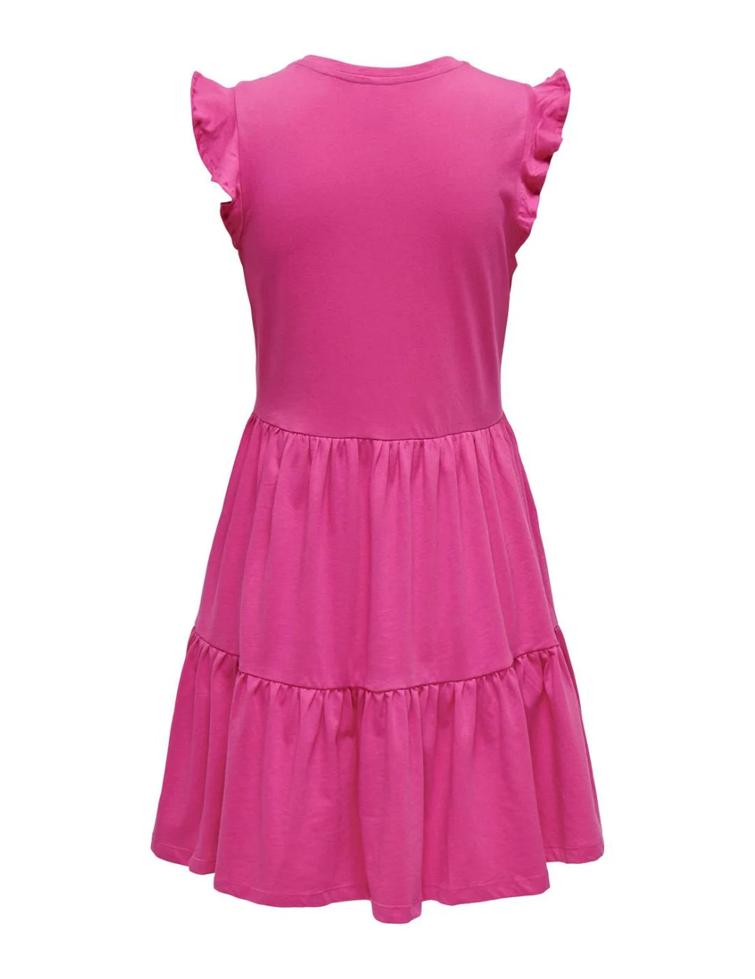 Vestido Manga Corta Volantes Only Onlmay Fucsia | Bicos de Fío