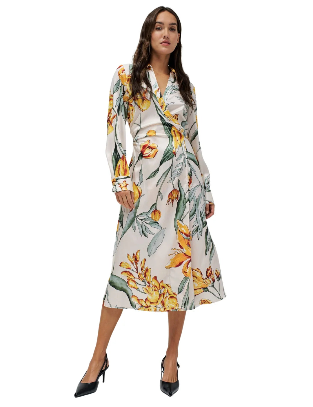 Vestido Midi Estampado Salsa Jeans Blanco | Bicos de Fío