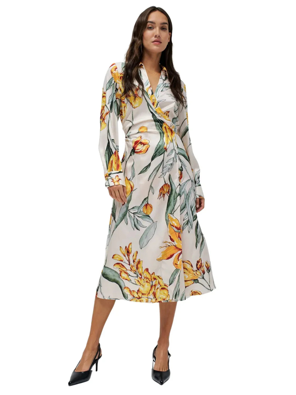 Vestido Midi Estampado Salsa Jeans Blanco | Bicos de Fío
