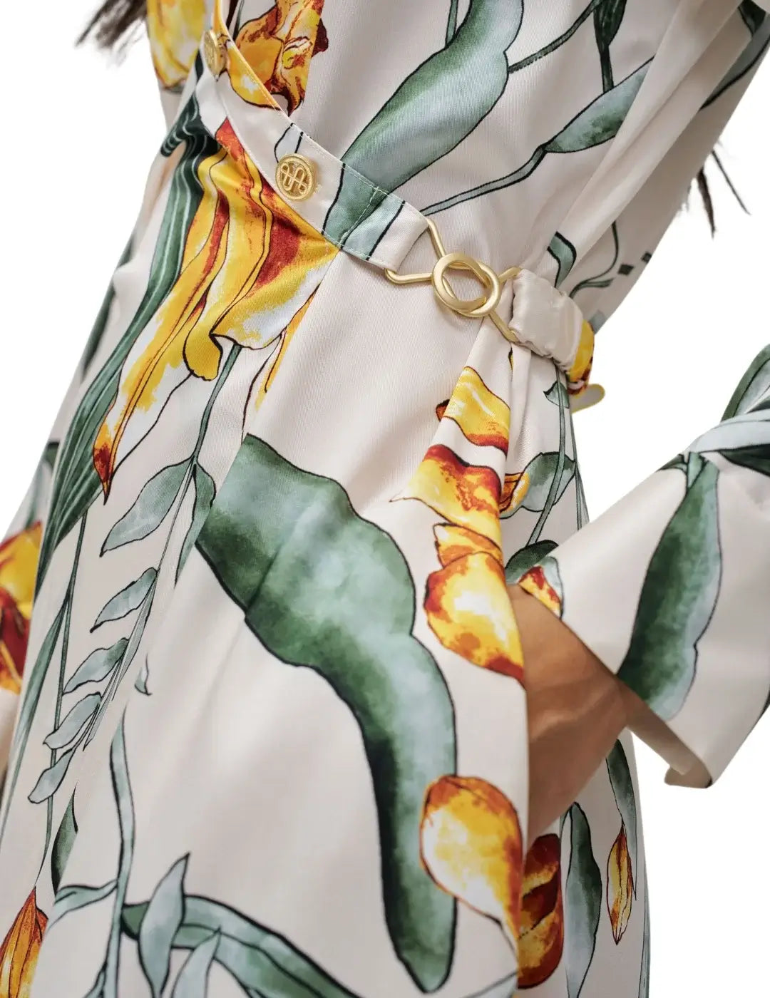 Vestido Midi Estampado Salsa Jeans Blanco | Bicos de Fío
