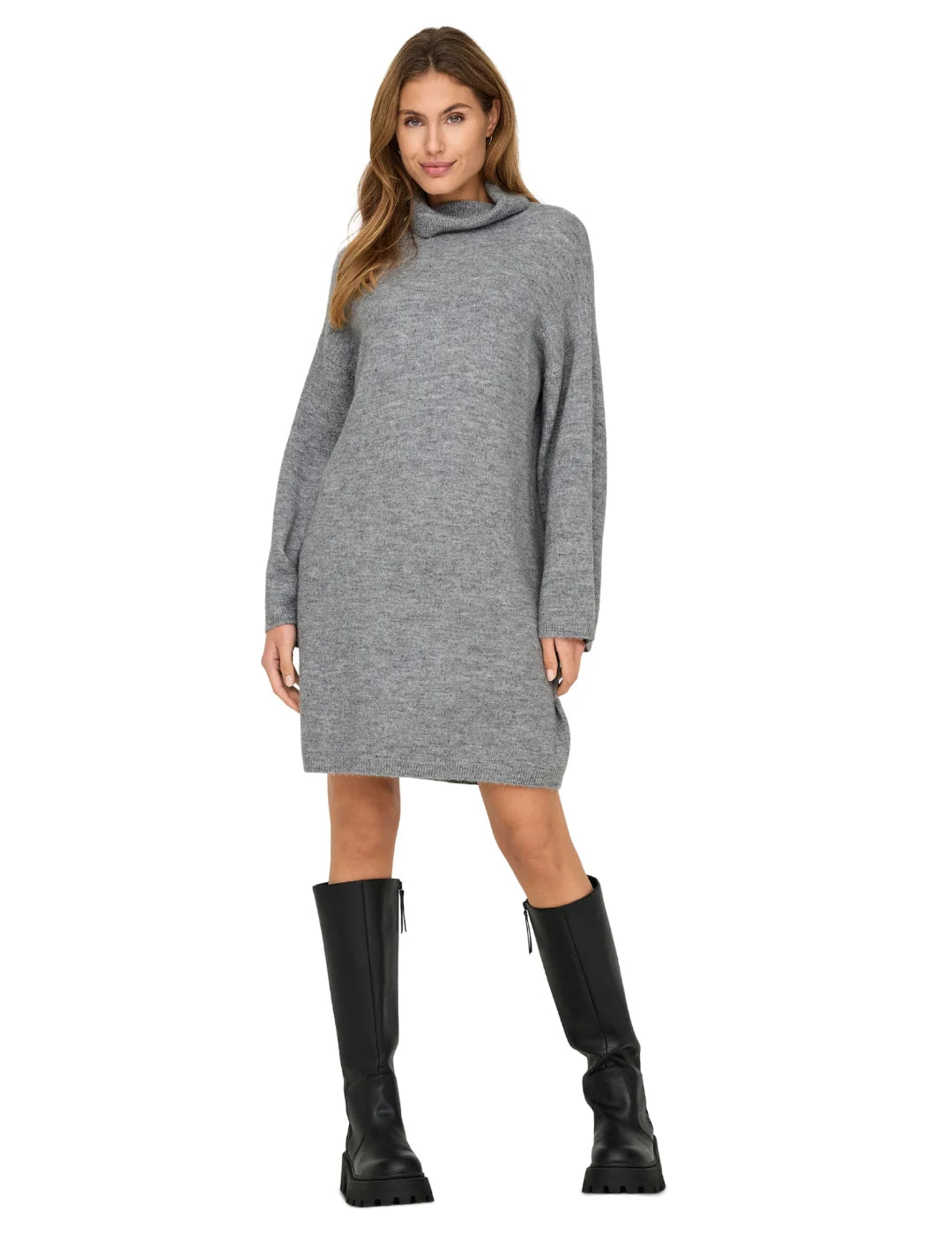 Vestido De Punto Only Onltalio Gris | Bicos de Fío