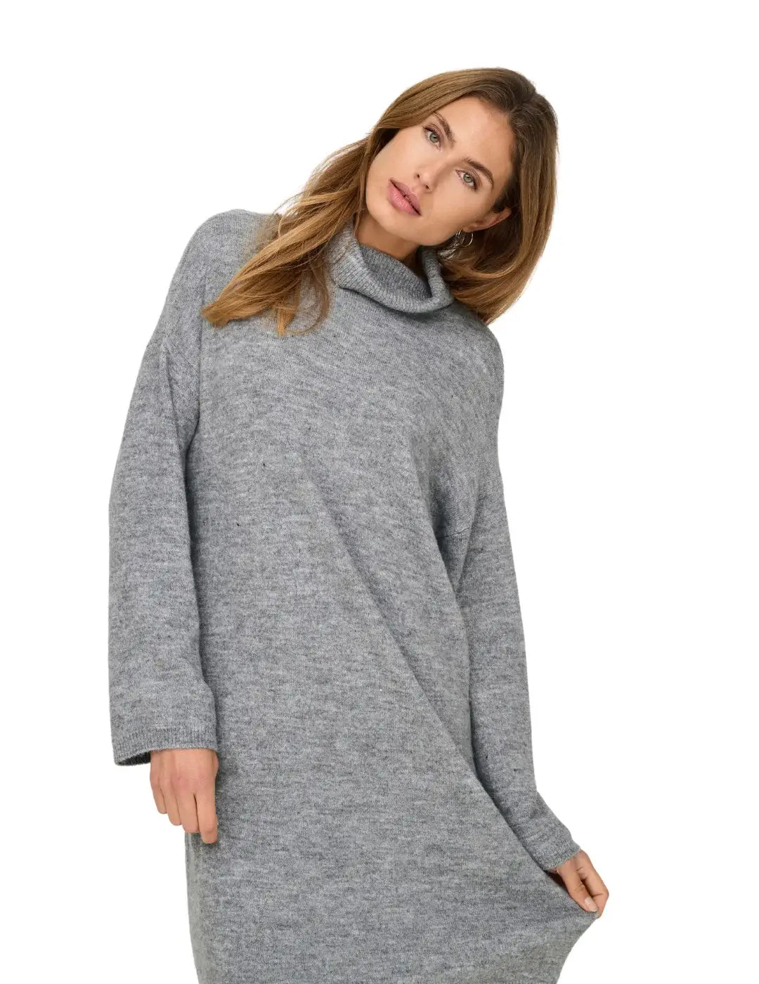 Vestido De Punto Only Onltalio Gris | Bicos de Fío