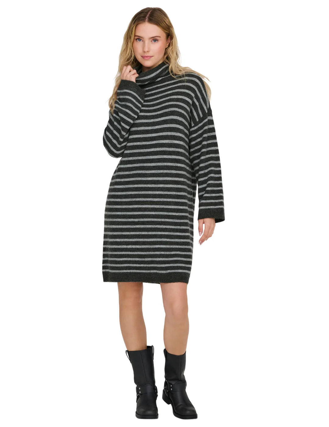 Vestido De Punto Only Onltalio Rayas Negro | Bicos de Fío