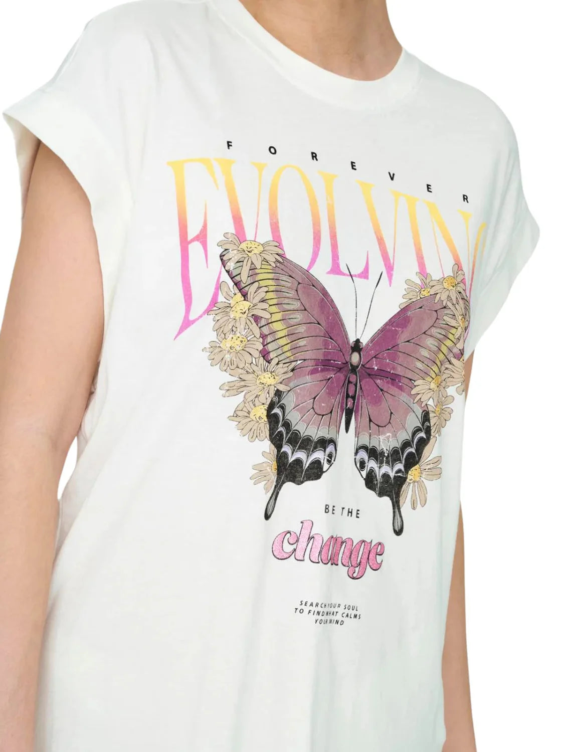 Vestido De Algodón Only Onllucy Butterfly Blanco | Bicos de Fío