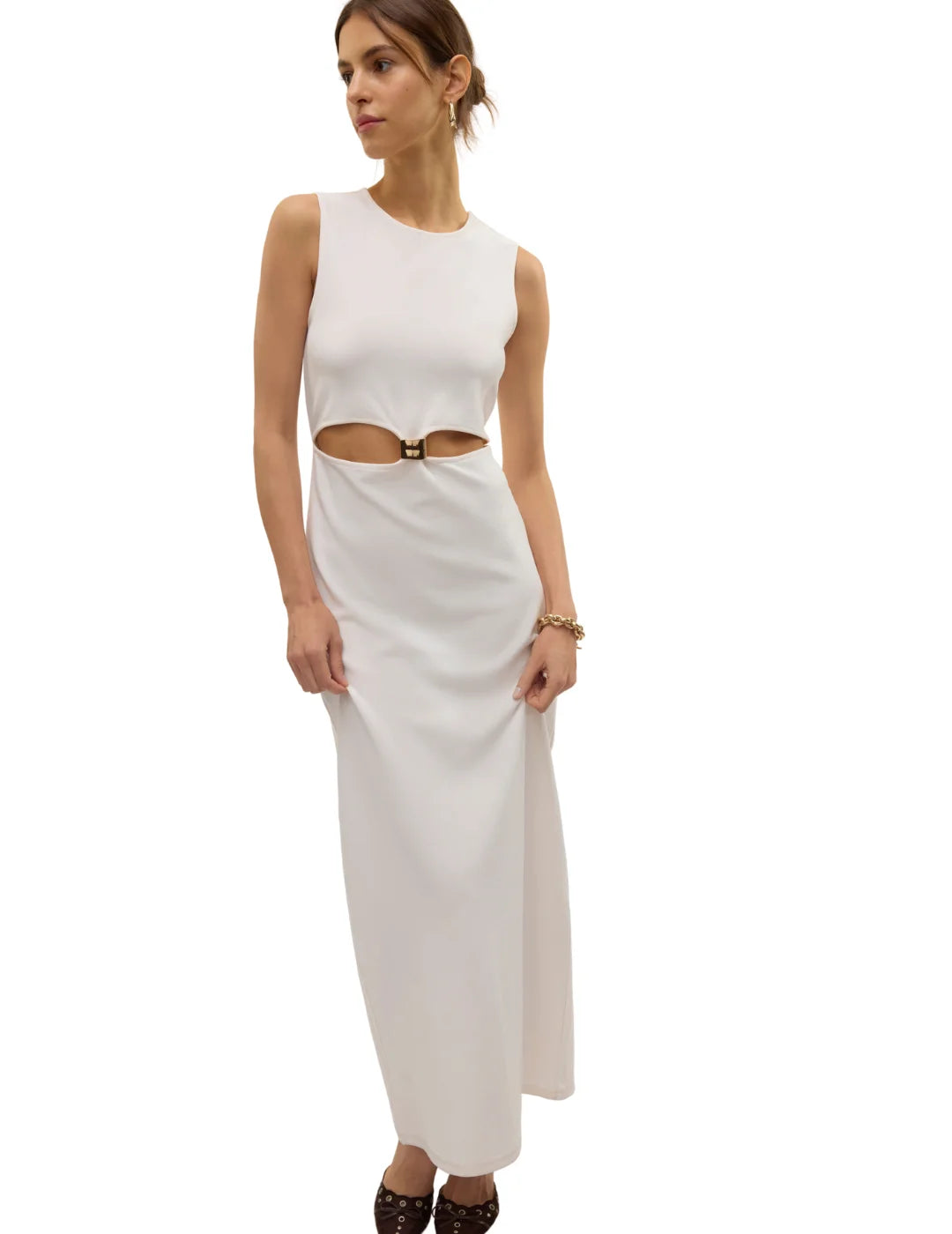 Vestido Tobillo VERO MODA Allison Beige | Bicos de Fío