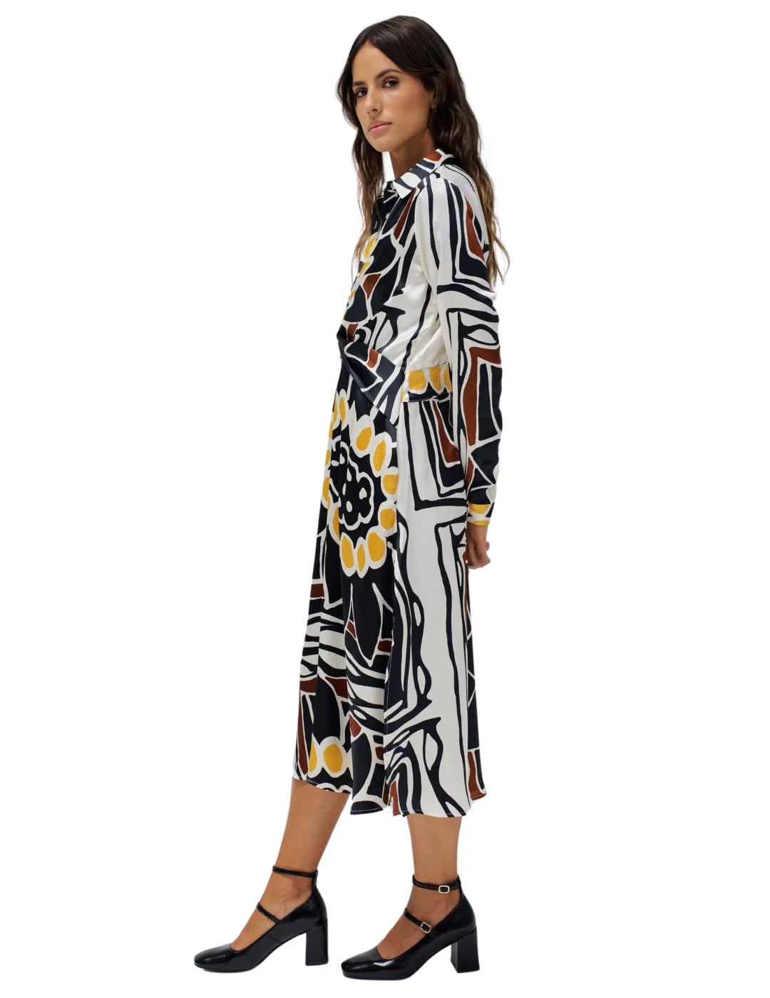 Vestido Midi Salsa Jeans Twisted Amarillo | Bicos de Fío