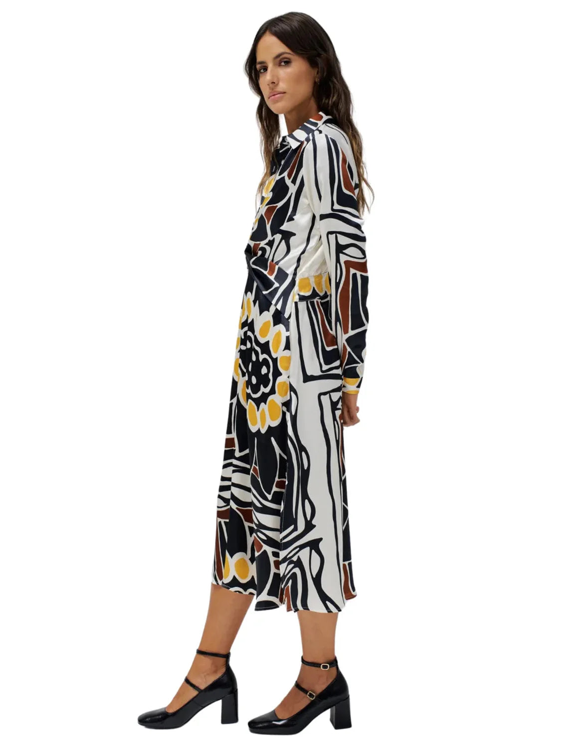 Vestido Midi Salsa Jeans Twisted Amarillo | Bicos de Fío