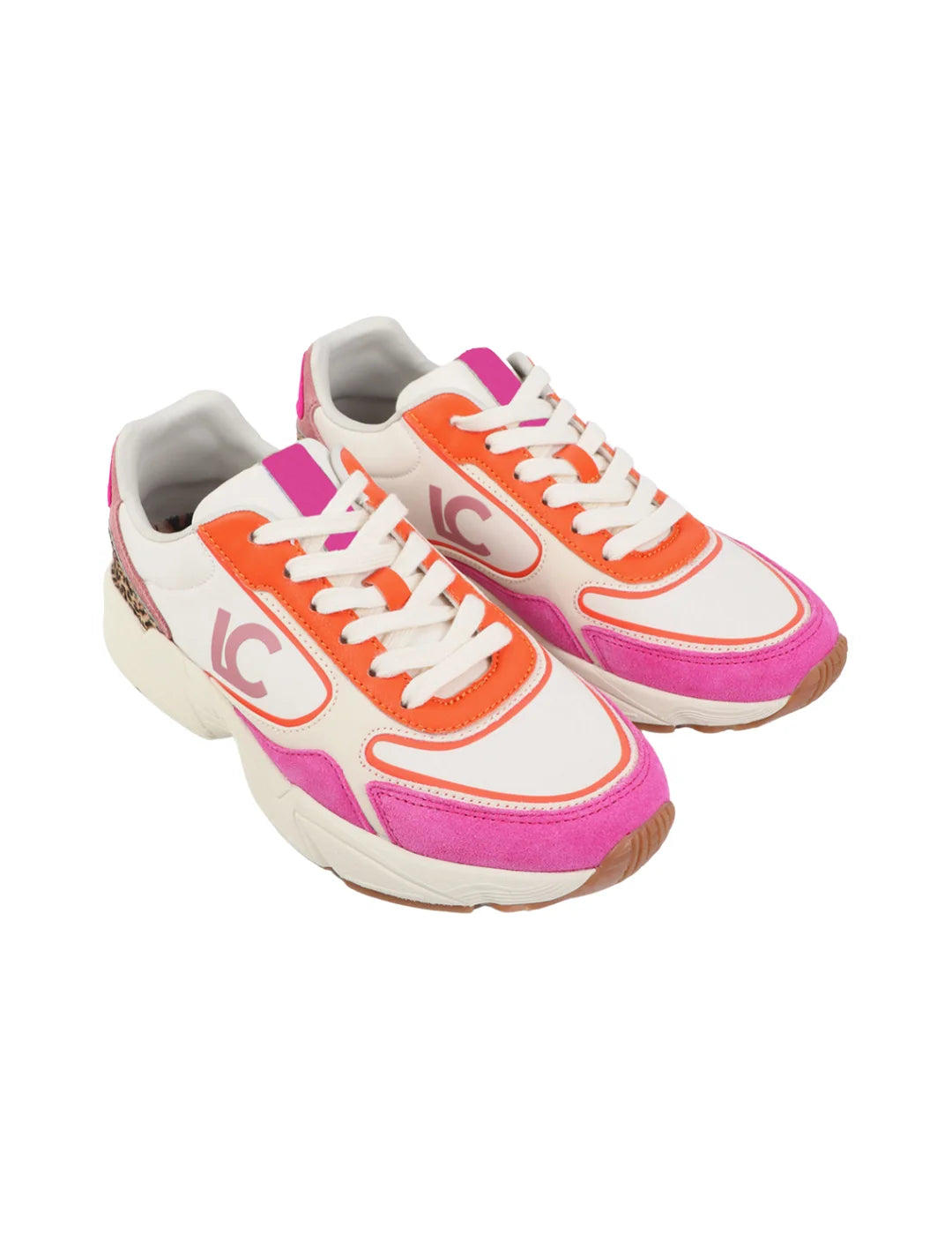 Zapatilla Tipo Running Lola Casademunt Blanco-Rosa | Bicos de Fío
