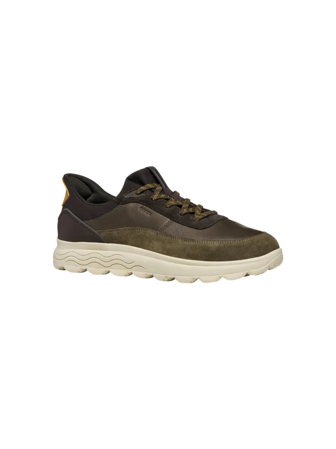 Zapatilla GEOX Spherica Plus Verde Militar-Marrón | Bicos de Fío