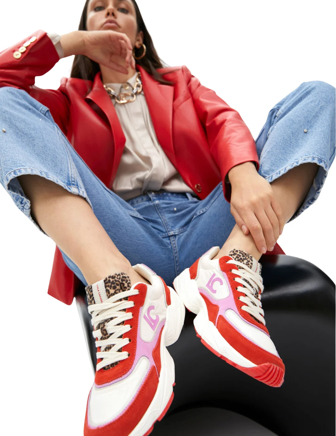 Zapatilla Tipo Running Lola Casademunt Rojo | Bicos de Fío