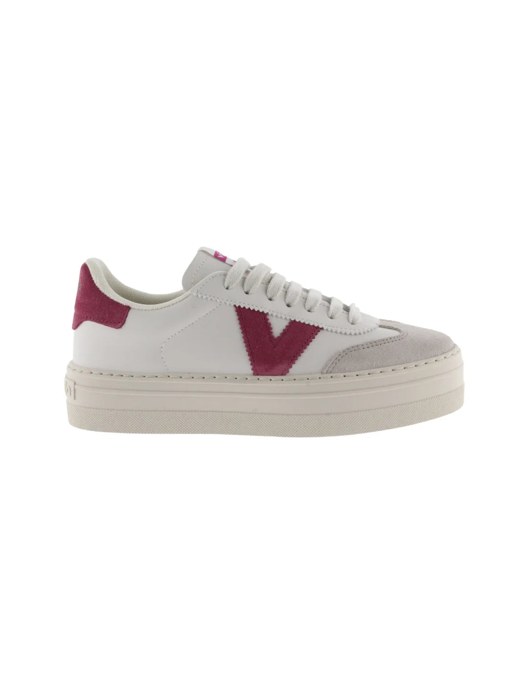 Zapatilla Victoria Barcelona Blanco-Frambuesa | Bicos de Fío