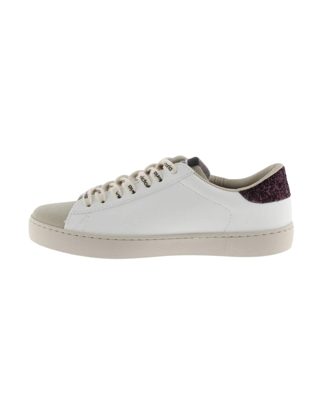 Zapatilla Victoria Berlin Blanco-Burdeos | Bicos de Fío