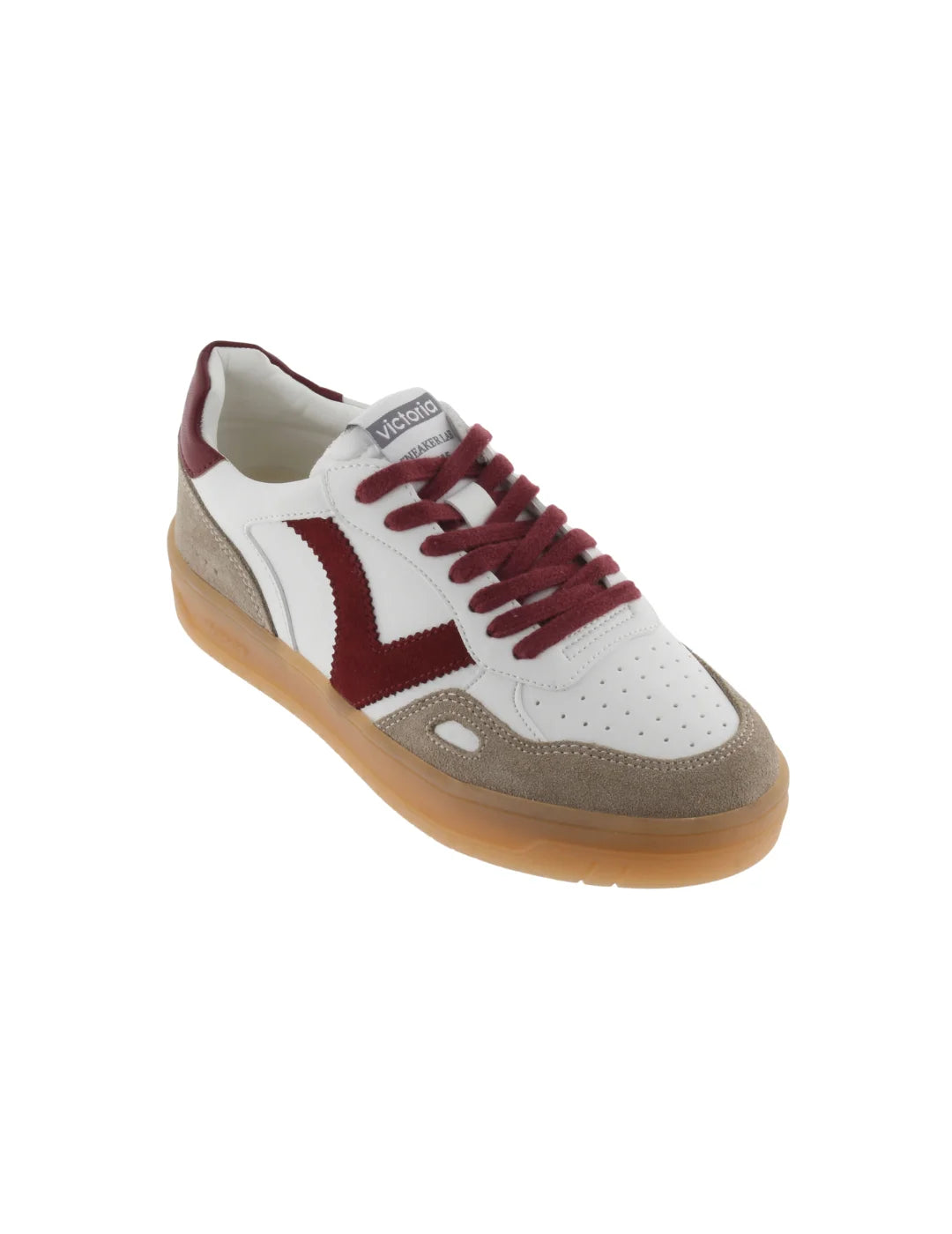 Zapatilla Victoria Seul Piel Serraje Rojo - Blanco | Bicos de Fío