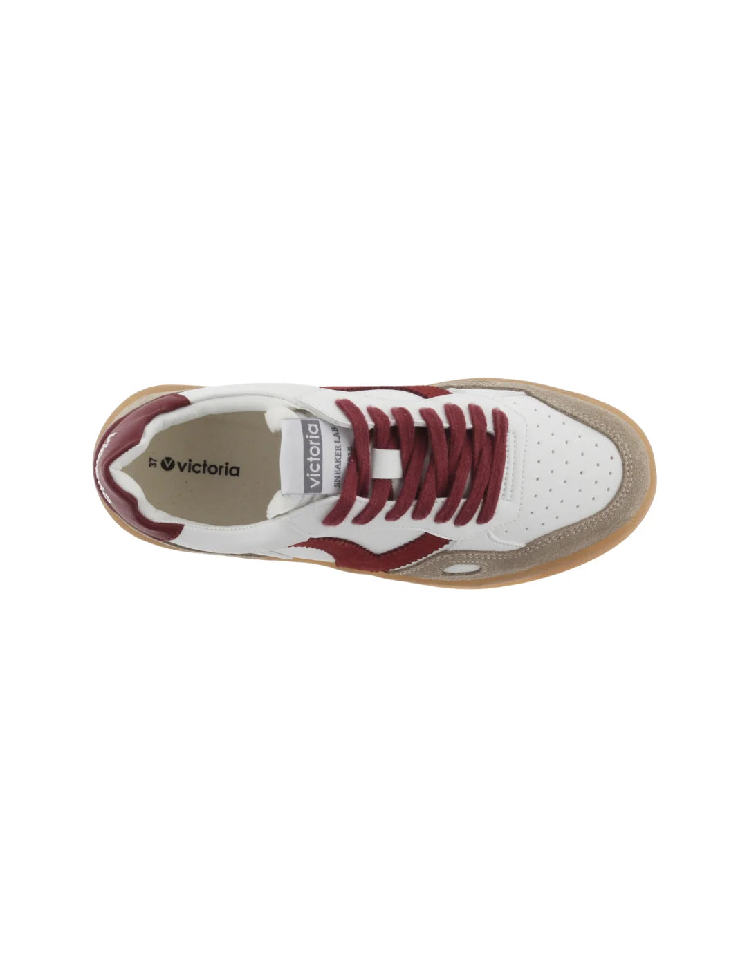 Zapatilla Victoria Seul Piel Serraje Rojo - Blanco | Bicos de Fío