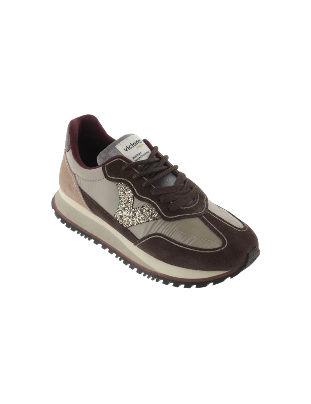 Zapatilla Victoria Viento Serraje Glitter Platino | Bicos de Fío