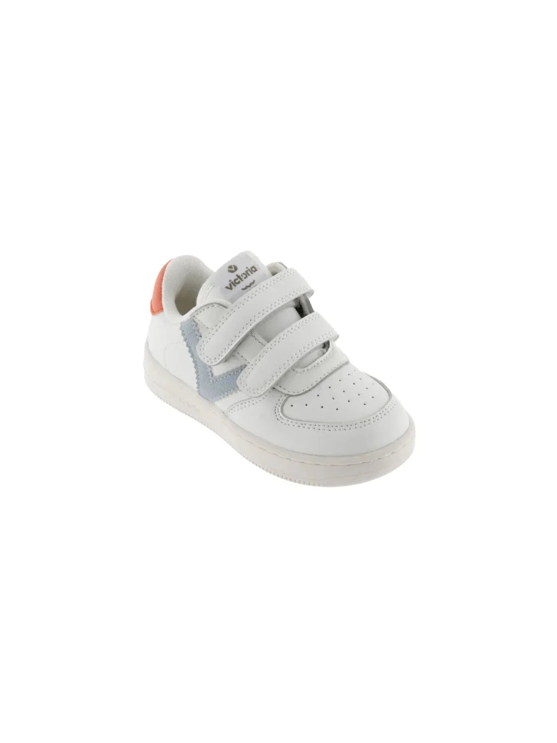 Zapatilla Victoria Tiempo Tiras Blanco Celeste | Bicos de Fío