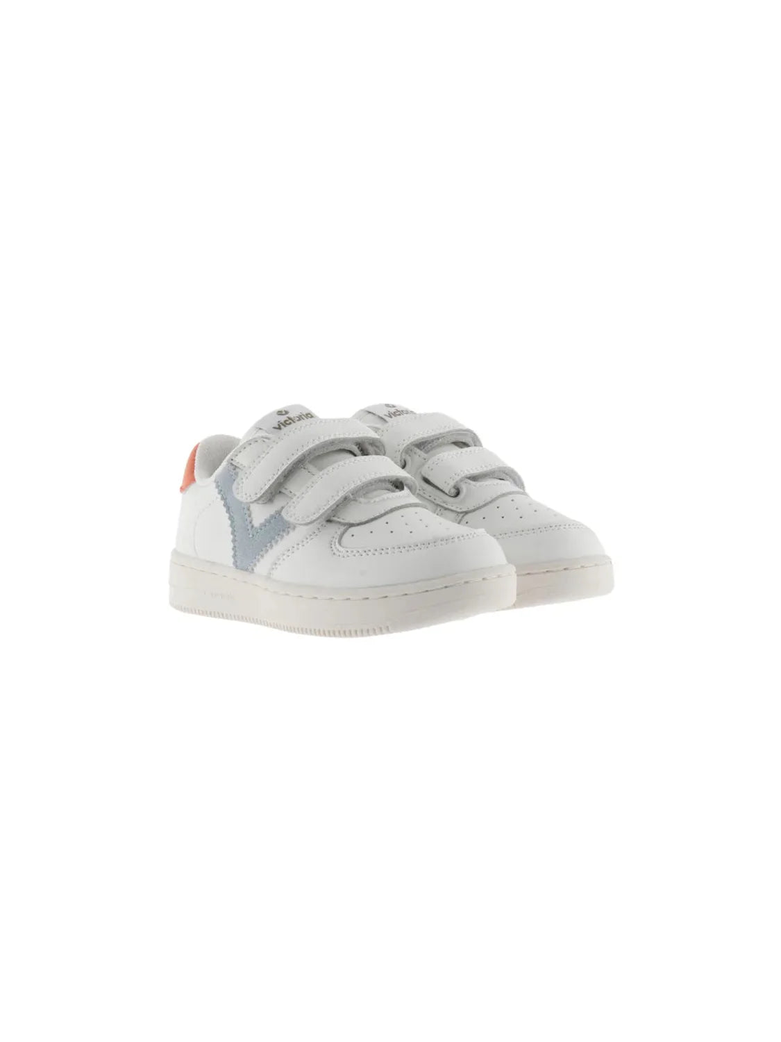 Zapatilla Victoria Tiempo Tiras Blanco Celeste | Bicos de Fío