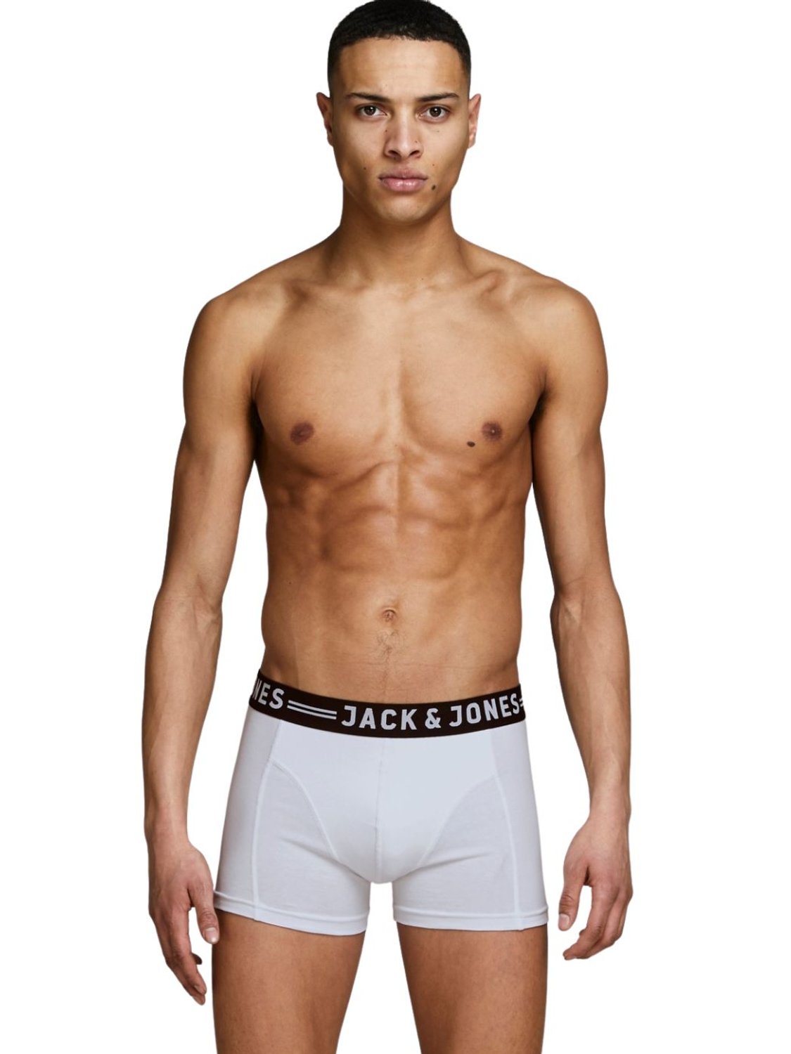 Pack de 3 Boxer Jack and Jones Sense Blanco-Gris-Negro - Bicos de Fío