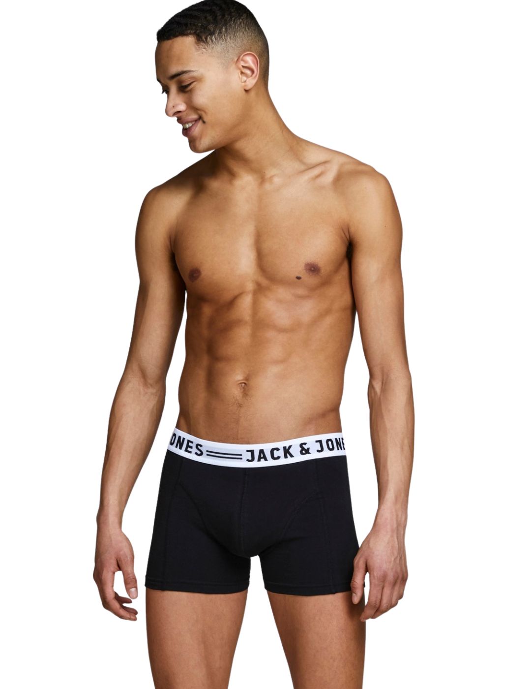 Pack de 3 Boxer Jack and Jones Sense Blanco-Gris-Negro - Bicos de Fío