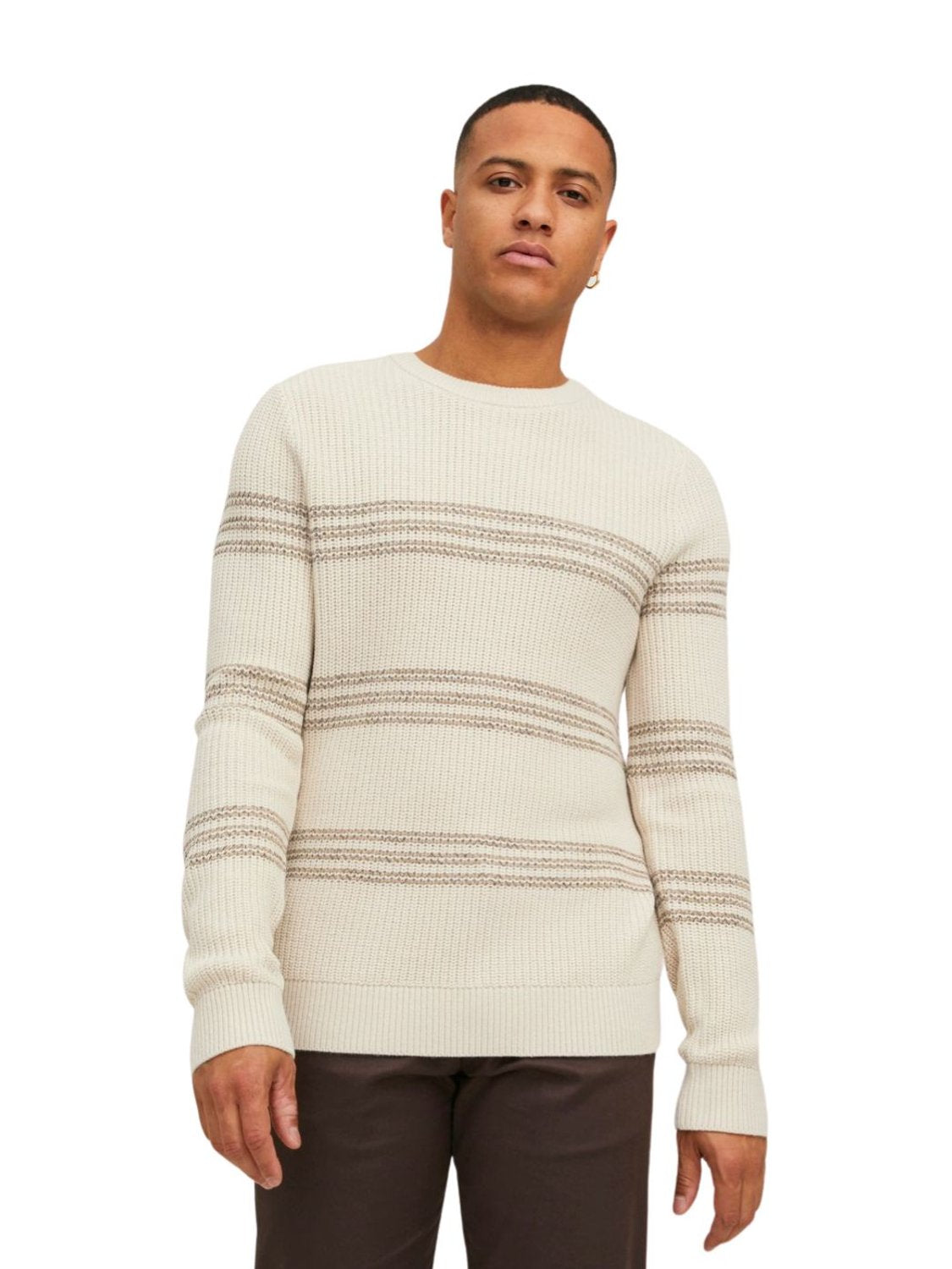 Jersey de rayas Jack and Jones Beige - Bicos de Fío