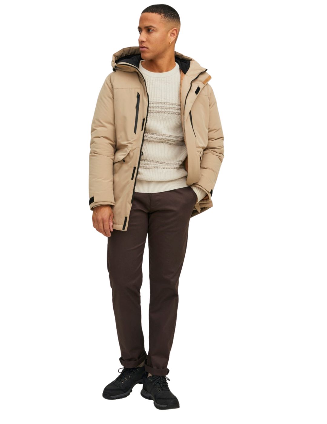 Jersey de rayas Jack and Jones Beige - Bicos de Fío