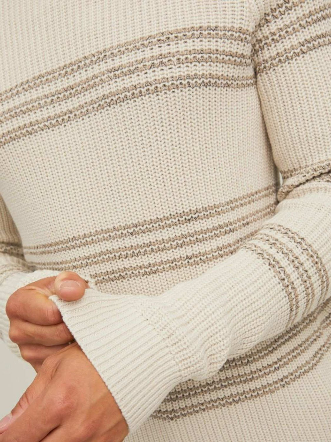 Jersey de rayas Jack and Jones Beige - Bicos de Fío