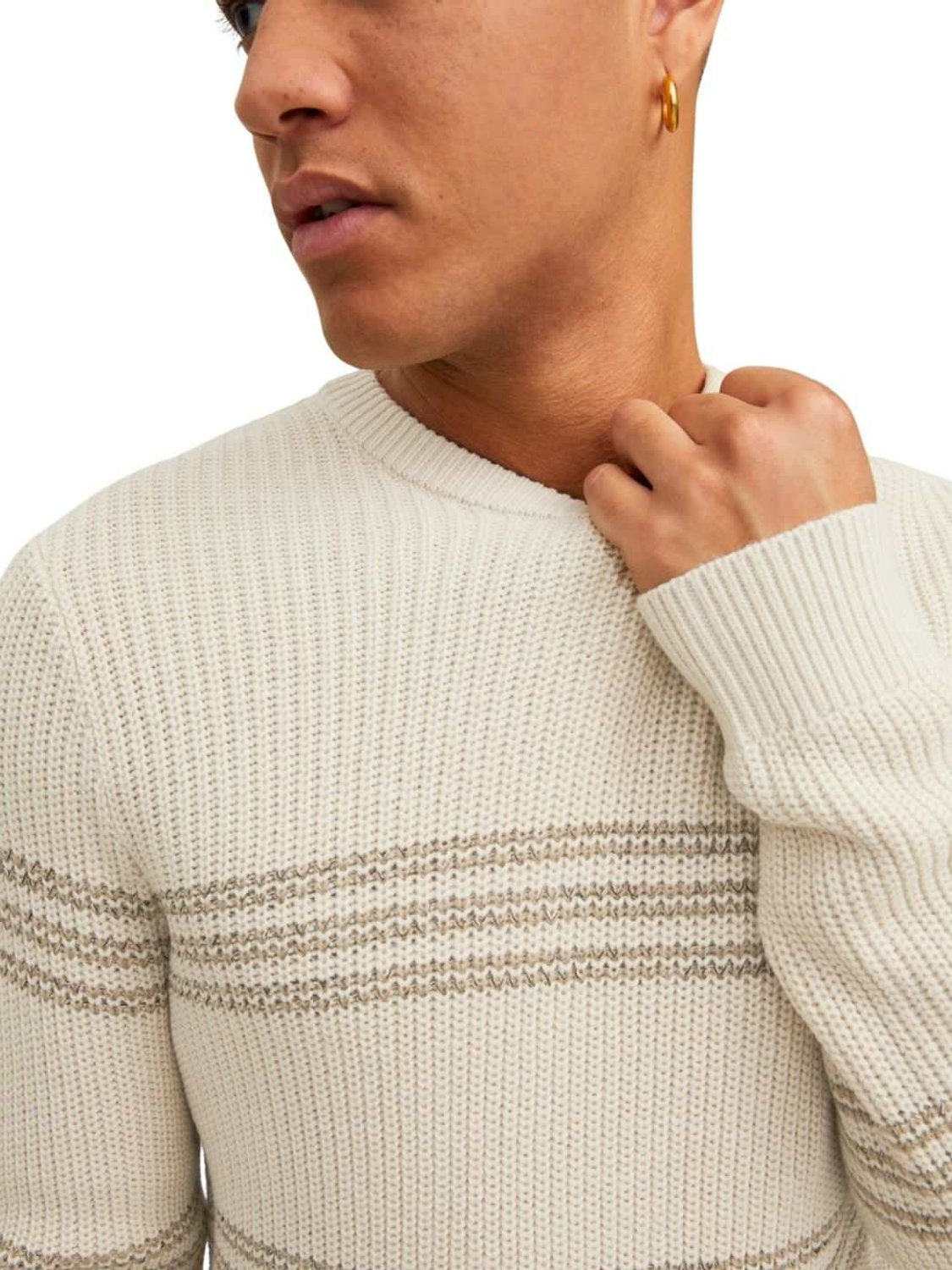 Jersey de rayas Jack and Jones Beige - Bicos de Fío