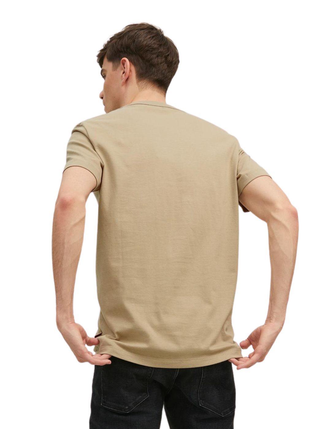 Camiseta Jack and Jones Premium Print Beige - Bicos de Fío