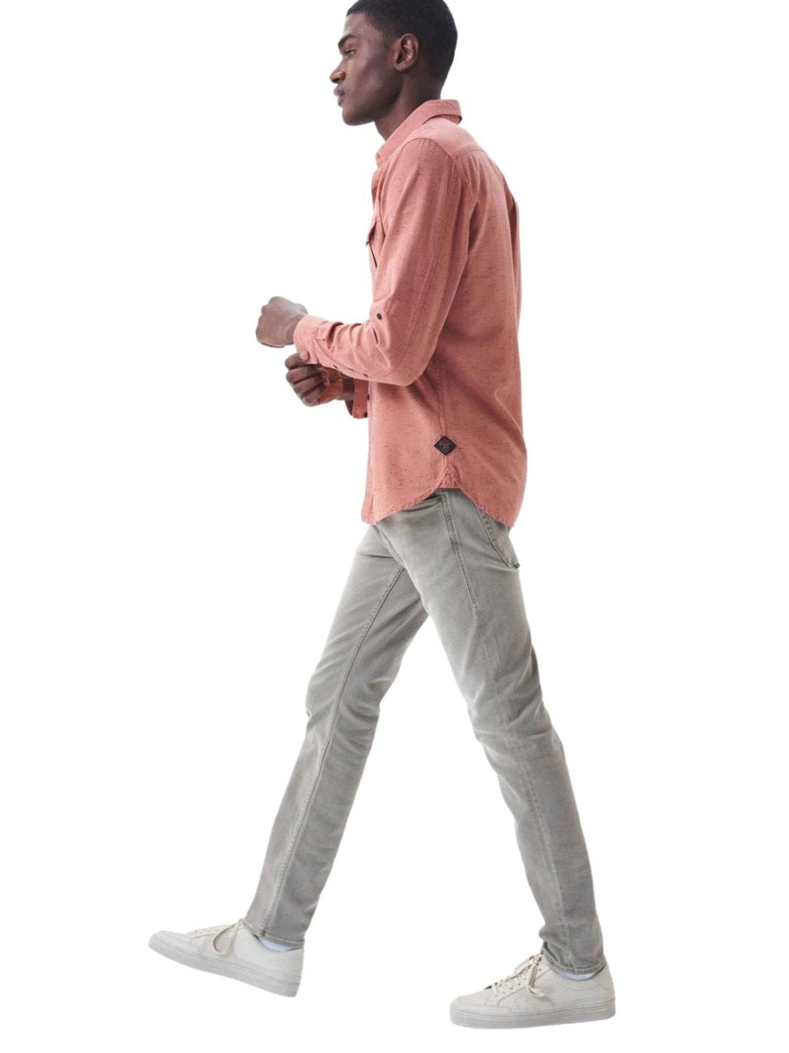 Camisa de manga larga con bolsillos Salsa Jeans Salmón - Bicos de Fío