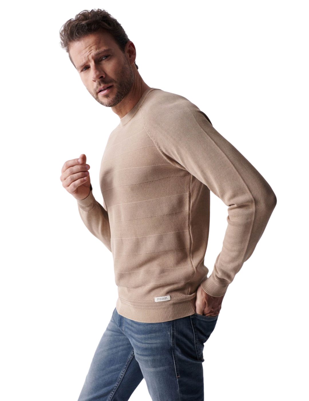 Jersey de punto teñido Salsa Arena - Bicos de Fío