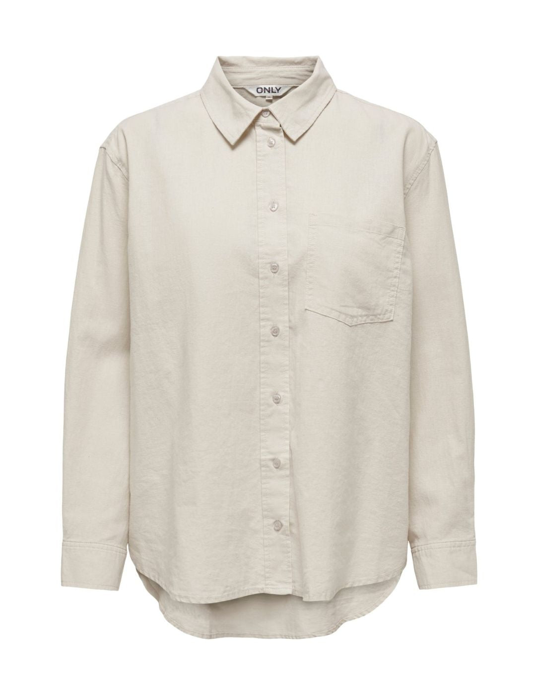 Camisa de lino Only Onltokyo Beige - Bicos de Fío