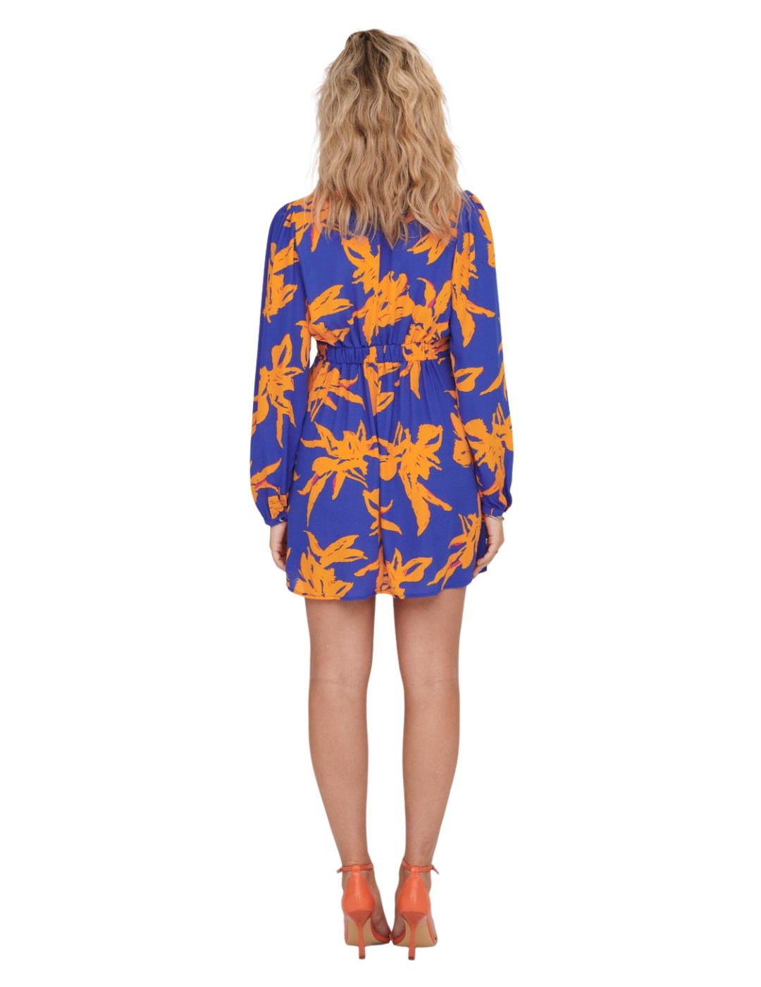 Vestido corto estampado Only Azul | Bicos de Fío