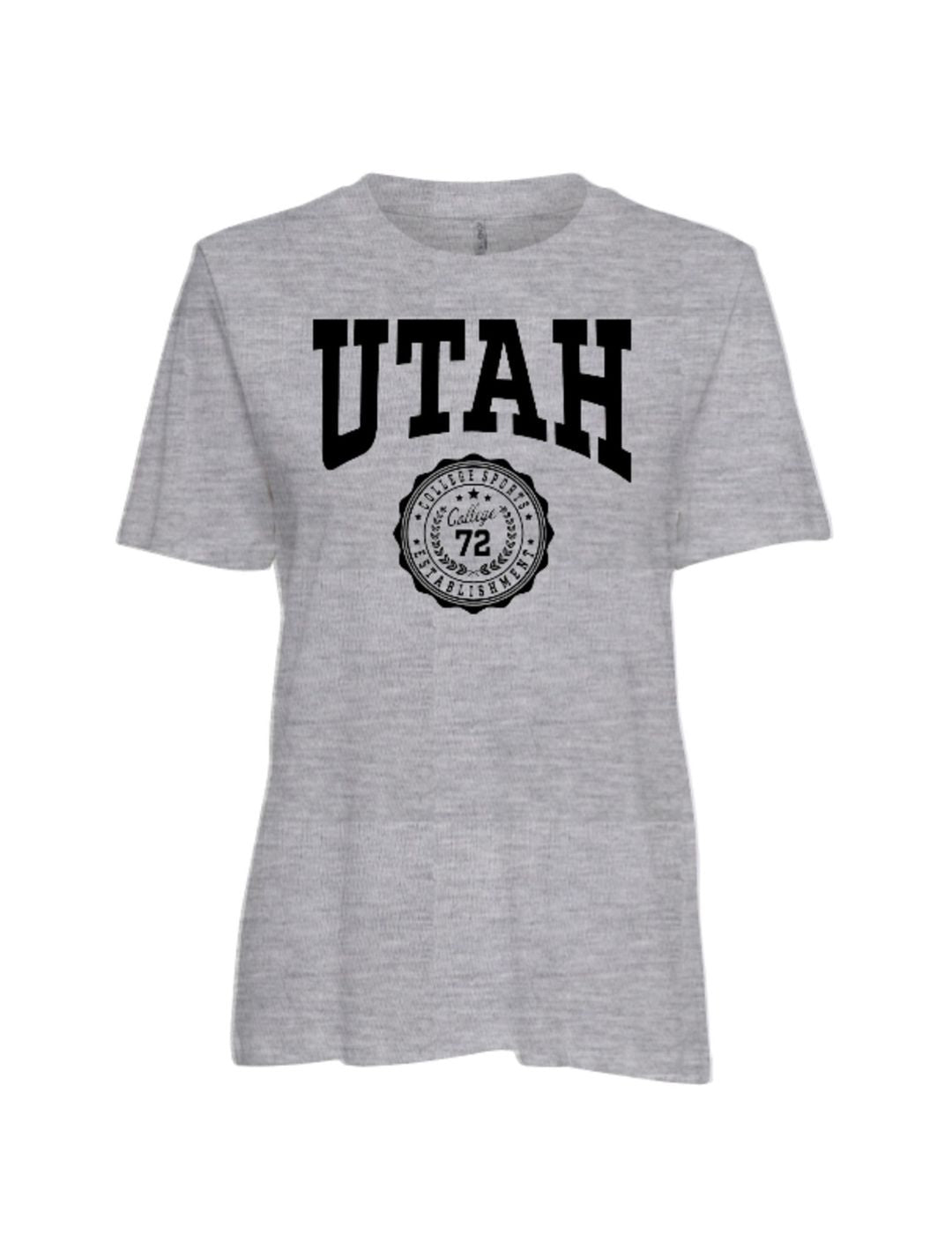 Camiseta universitaria para mujer Only Connie Utah Gris - Bicos de Fío