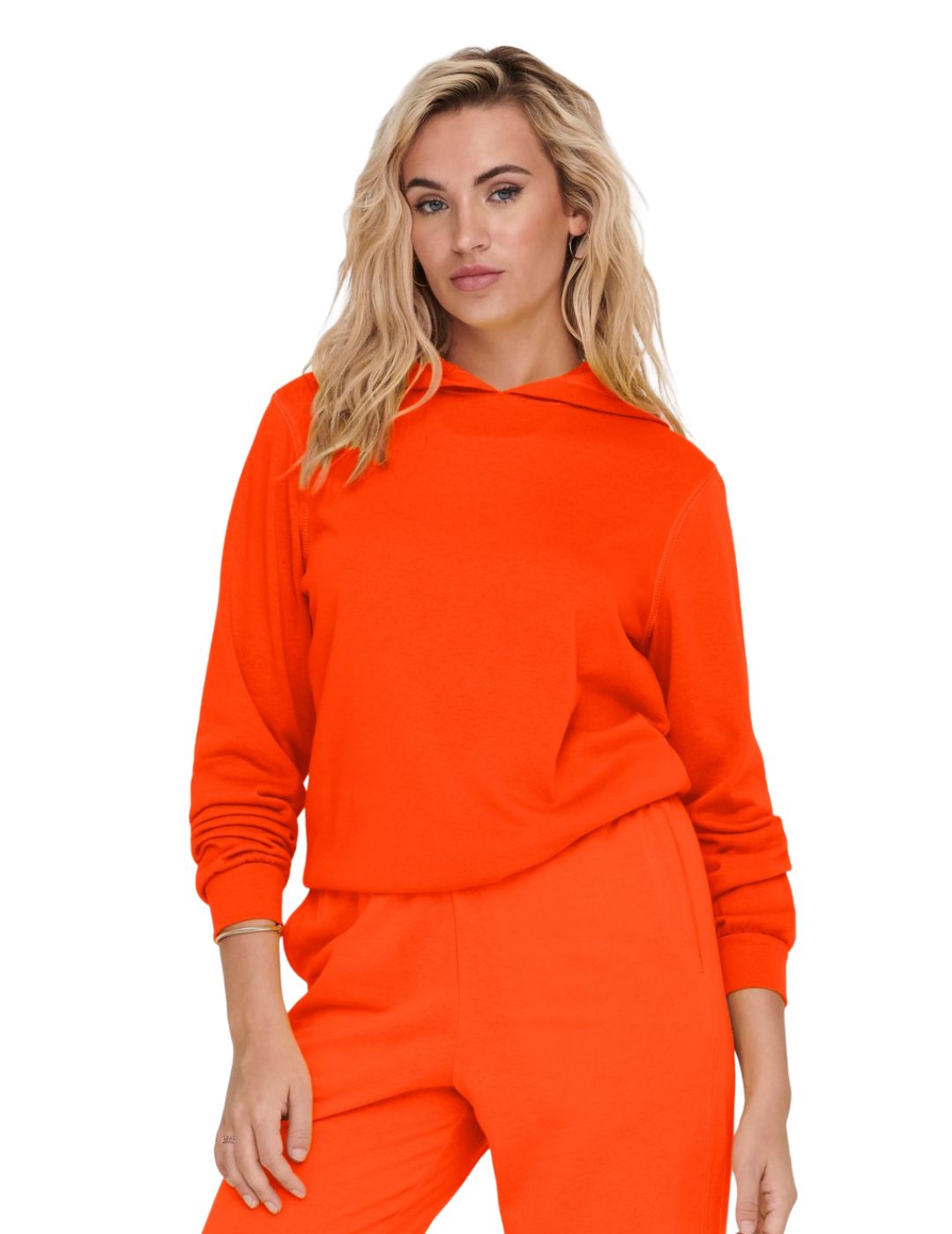 Sudadera con capucha Only Naranja - Bicos de Fío