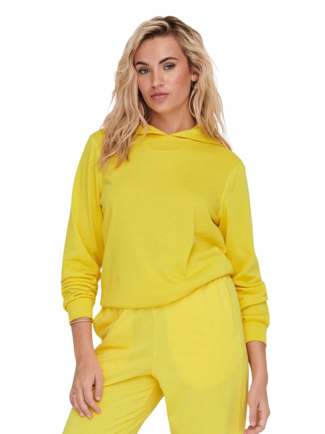 Sudadera con capucha amarilla Only - Bicos de Fío