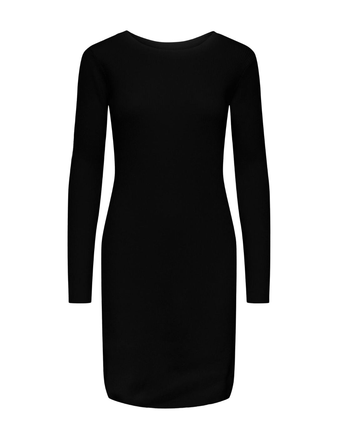 Vestido de punto con espalda abierta Pieces Pcnia Negro - Bicos de Fío