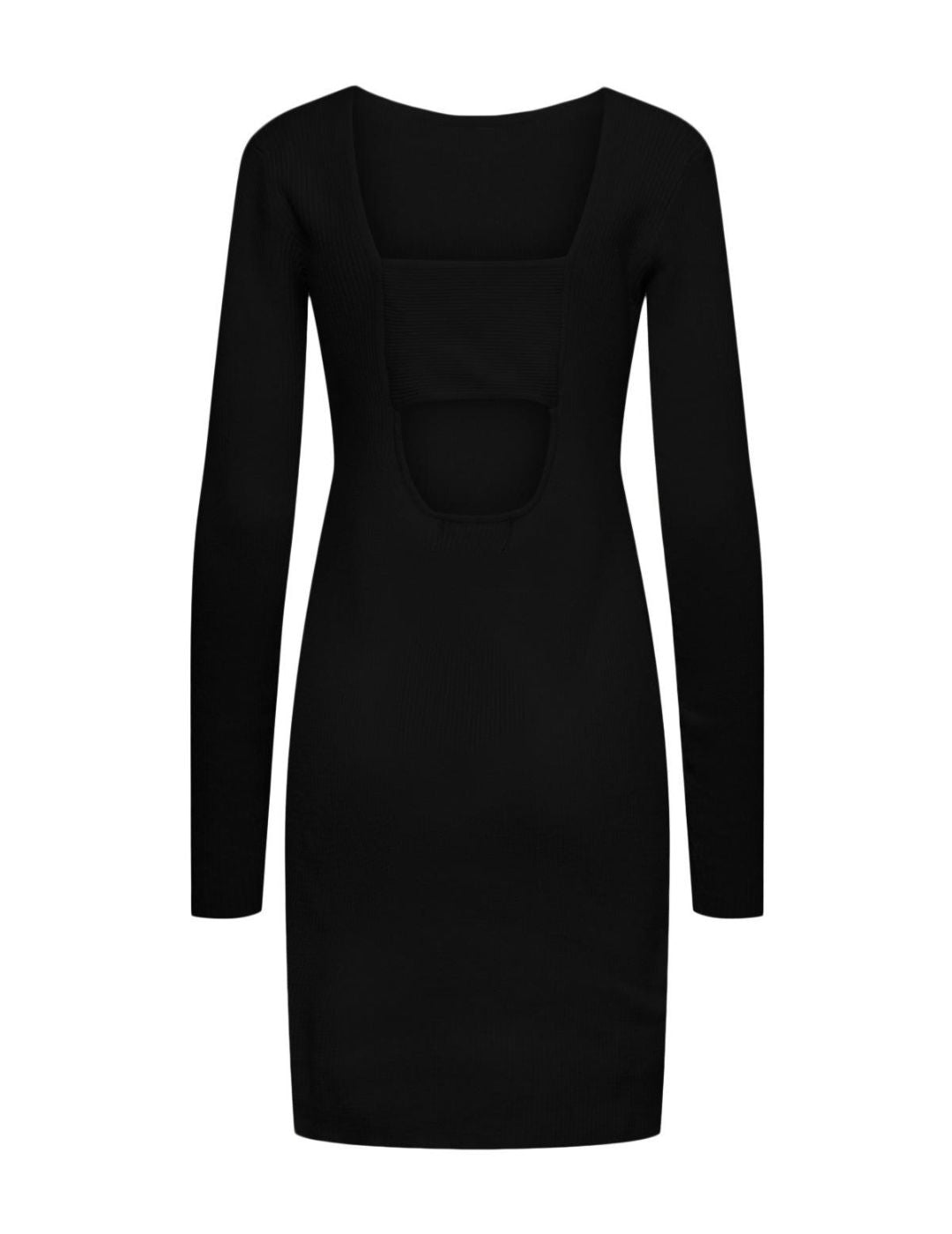 Vestido de punto con espalda abierta Pieces Pcnia Negro - Bicos de Fío