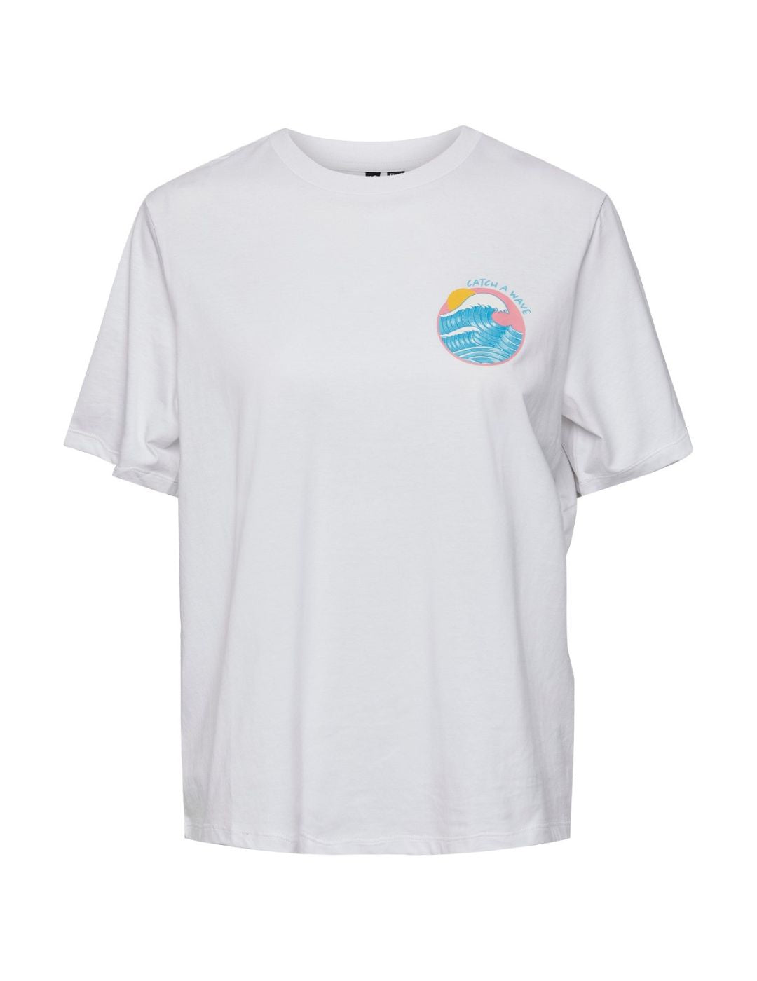 Camiseta de manga corta para mujer Pieces Wave Blanco - Bicos de Fío