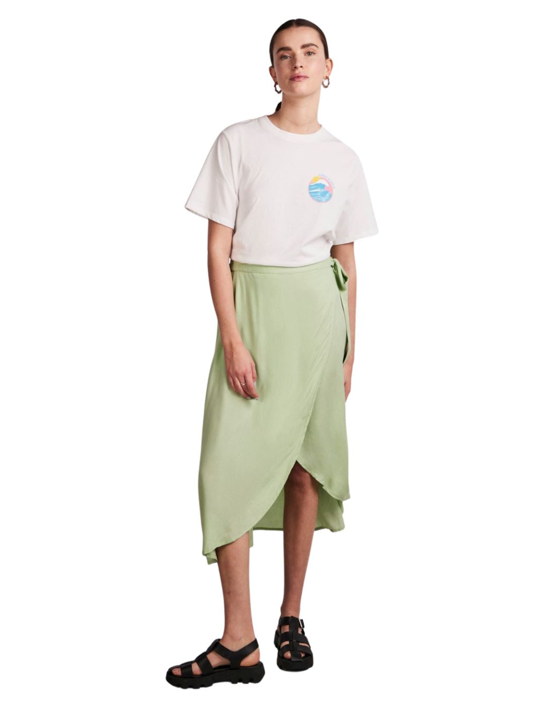 Camiseta de manga corta para mujer Pieces Wave Blanco - Bicos de Fío