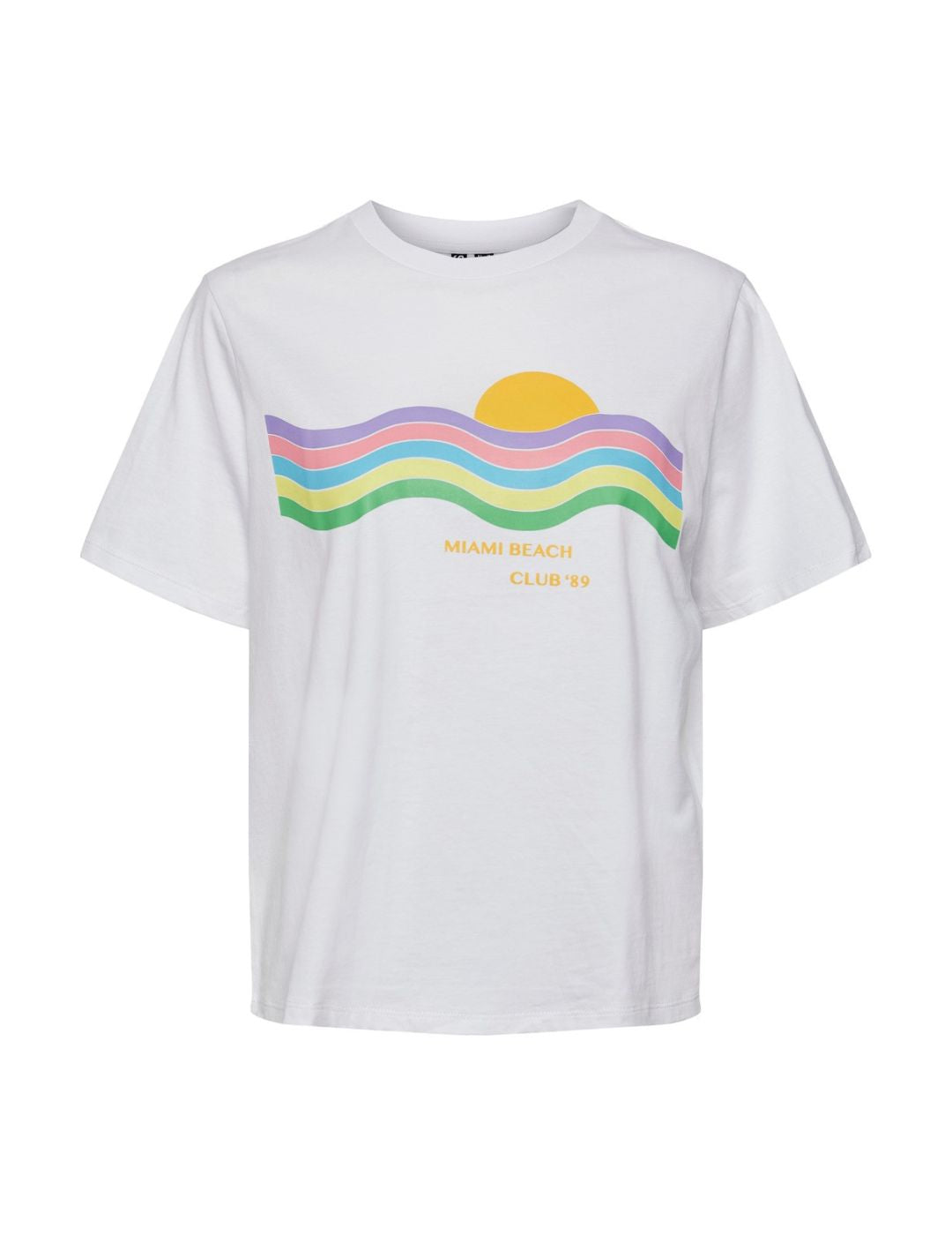 Camiseta de manga corta para mujer Pieces Miami Blanco - Bicos de Fío