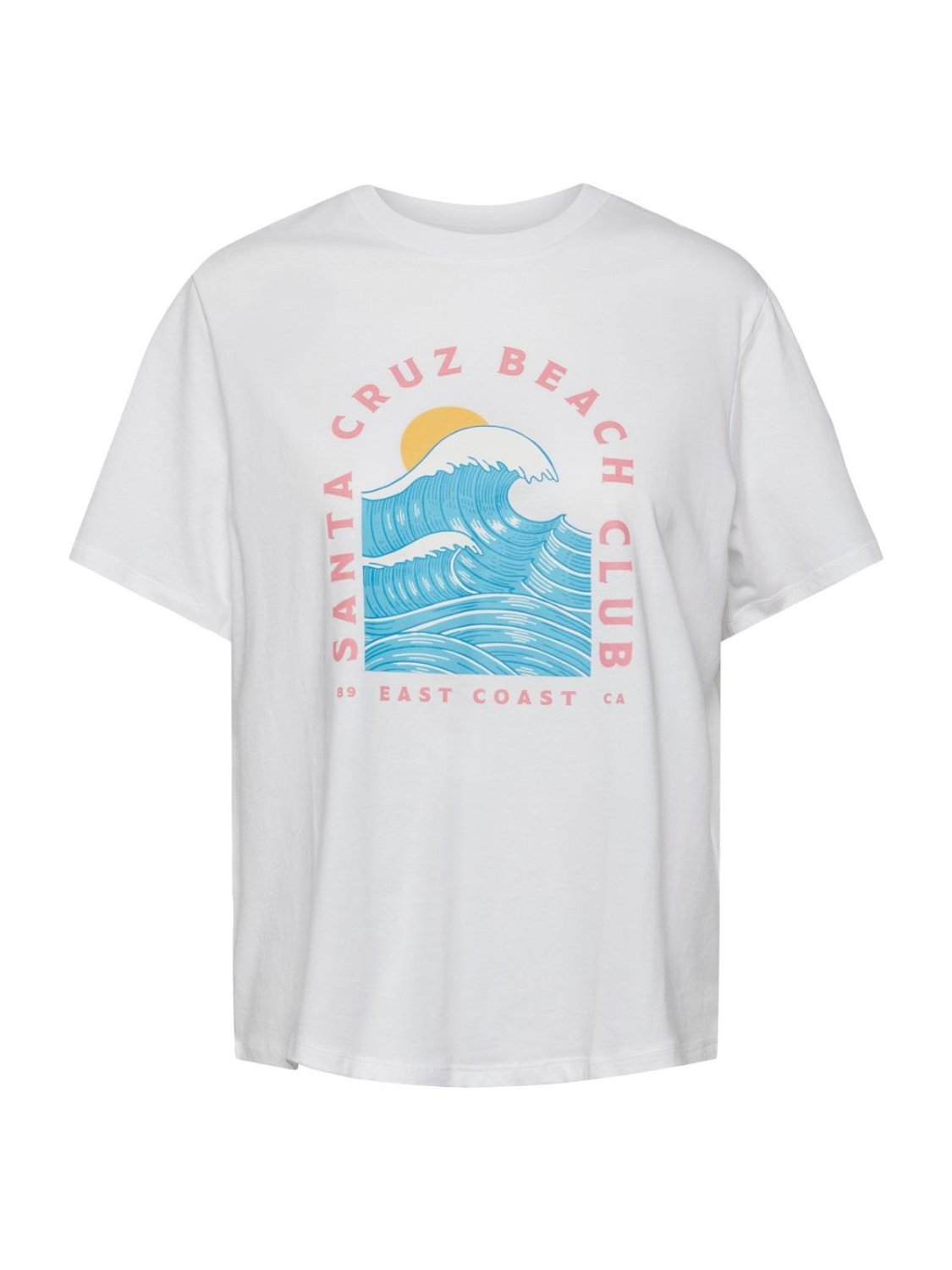 Camiseta de manga corta para mujer Pieces Santa Cruz Blanco - Bicos de Fío