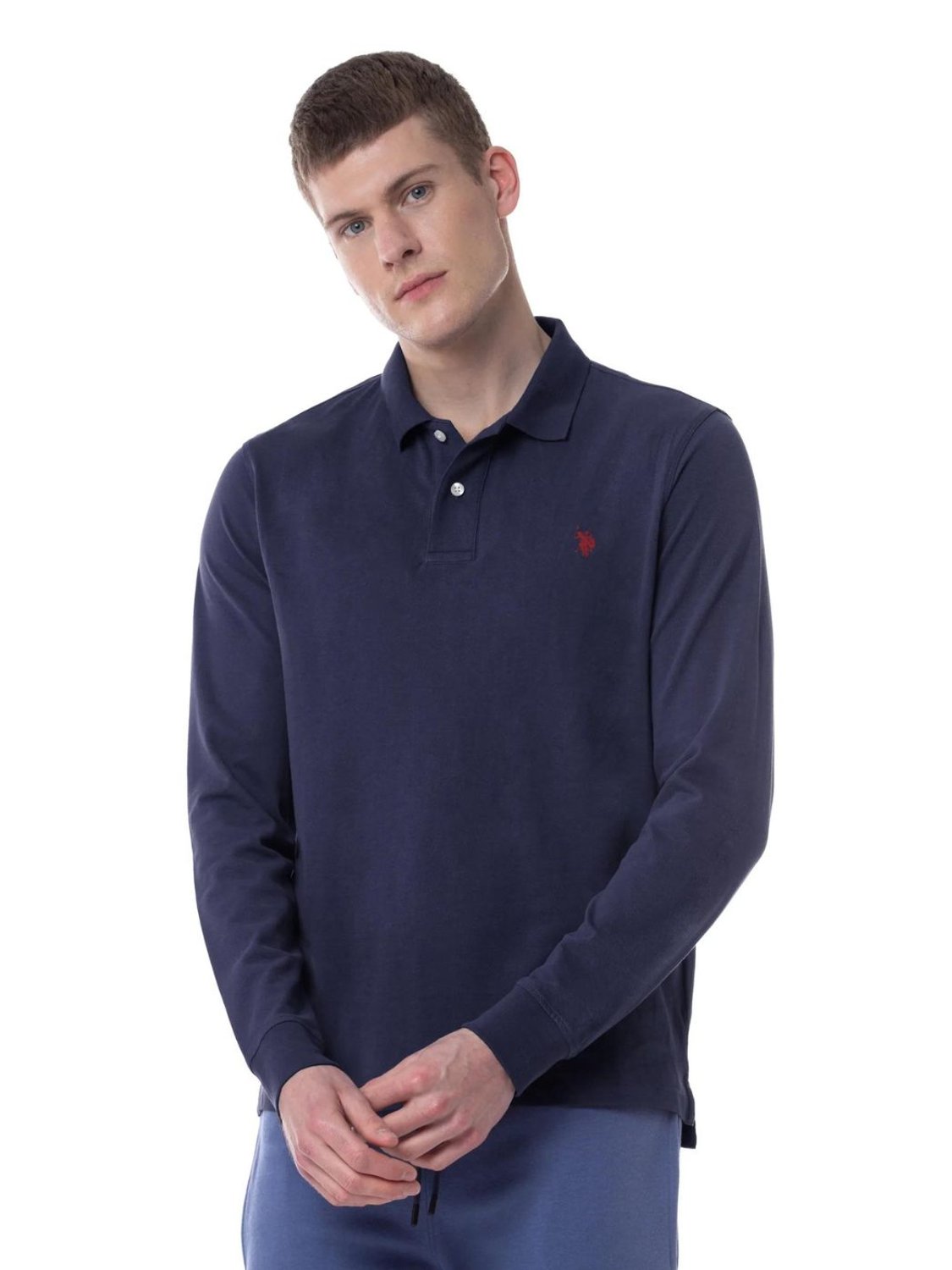 Polo de manga larga U.S Polo Assn Must Azul Marino - Bicos de Fío