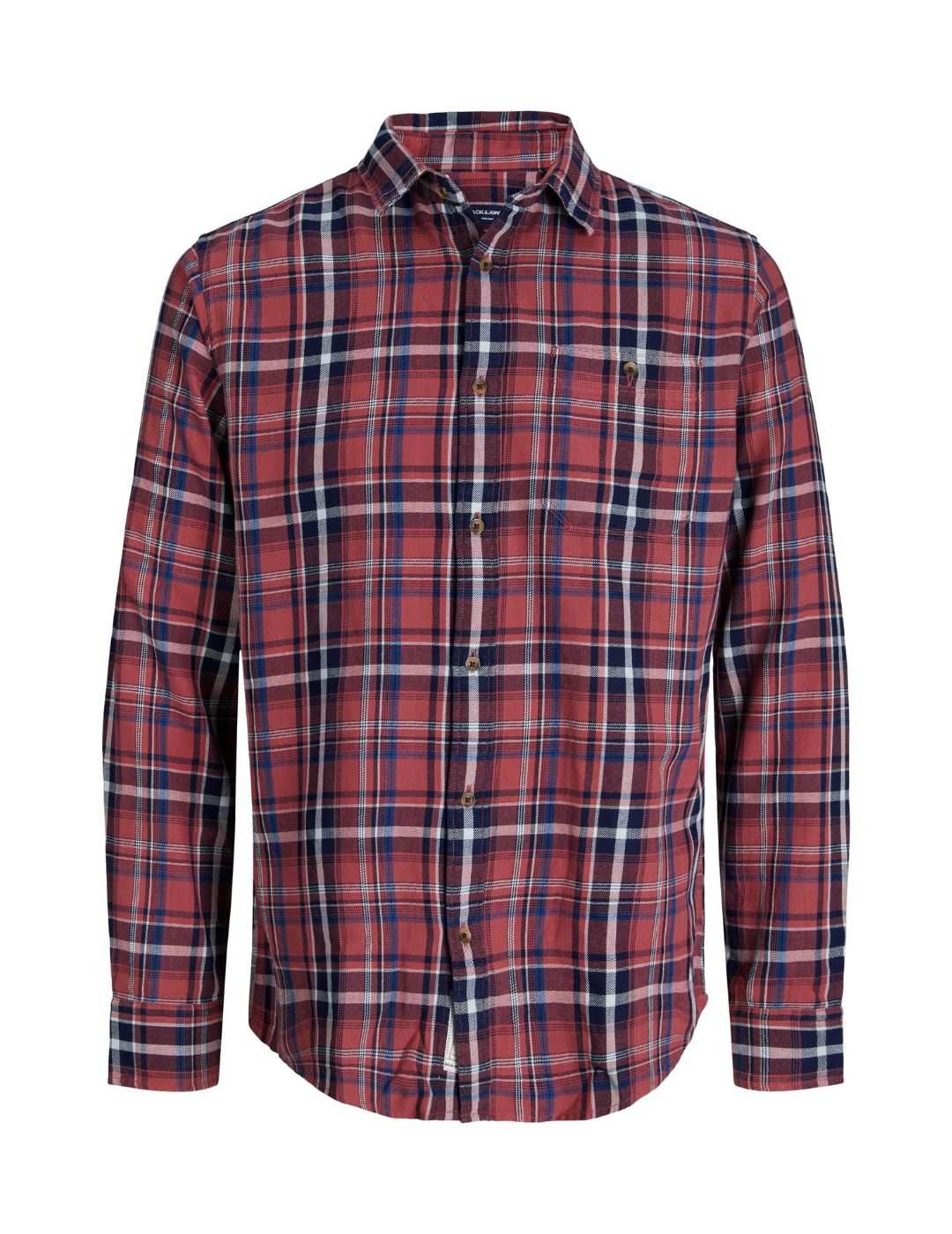 Camisa de cuadros Jack and Jones Lustan Granate - Bicos de Fío